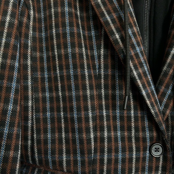 Plaid Women's Jacket with Removable Hoodie - Picture 3 of 14